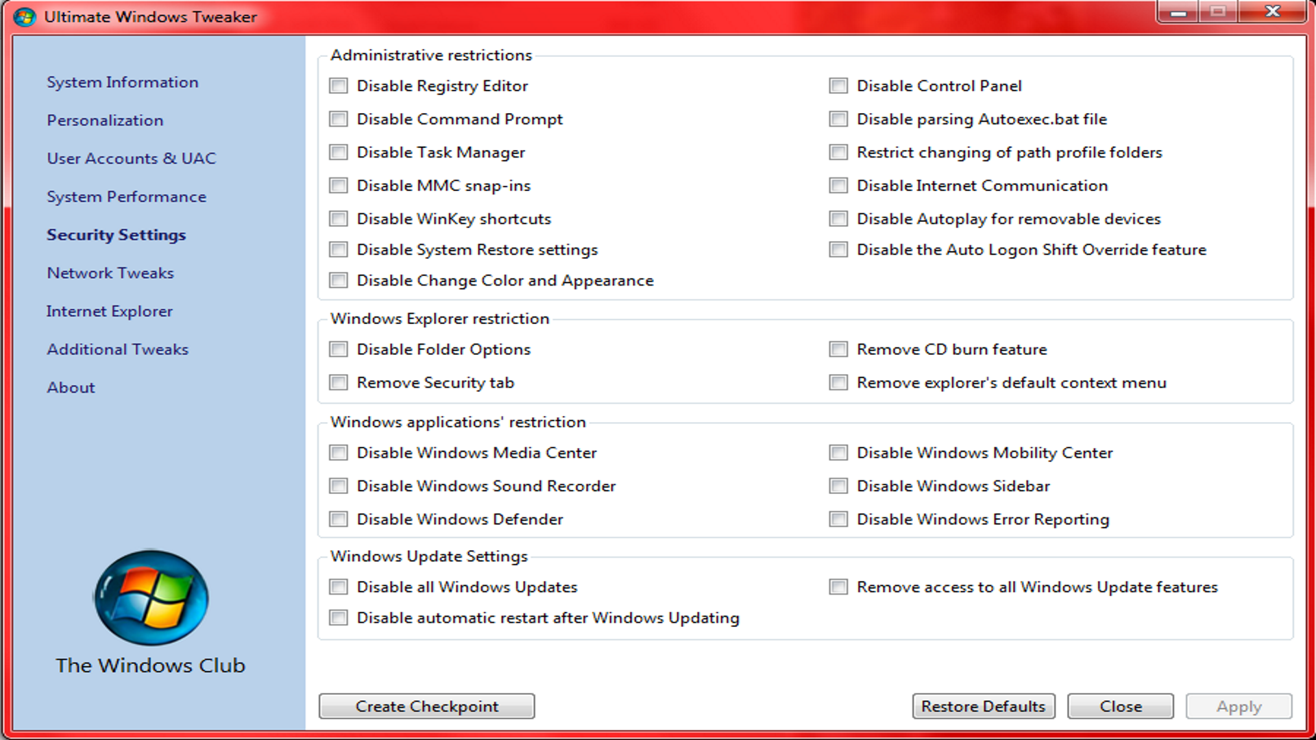 instal the new version for apple Ultimate Windows Tweaker 5.1